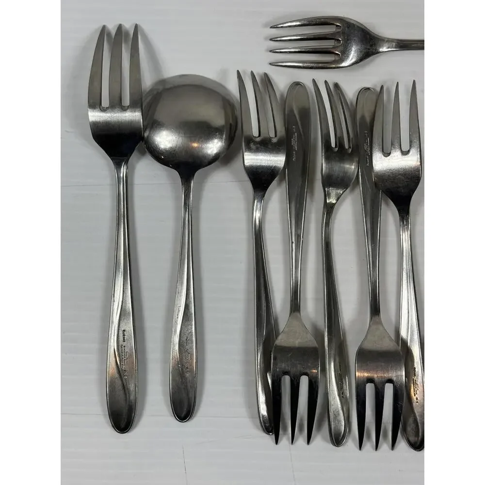 16pc Vintage SIPELIA DE-LUXE Cutlery Stainless Steel‎ Sheffield England Rose MCM